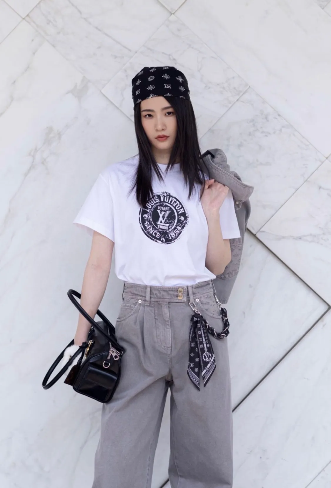Louis Vuitton/Louis Vuitton 25ss seal logo printed short sleeves